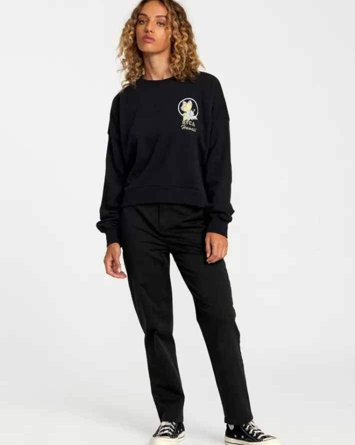 RVCA Loungewear Hi Wish You Were Here Crewneck Feminino | CQKYHZ-143<MULHER Loungewear