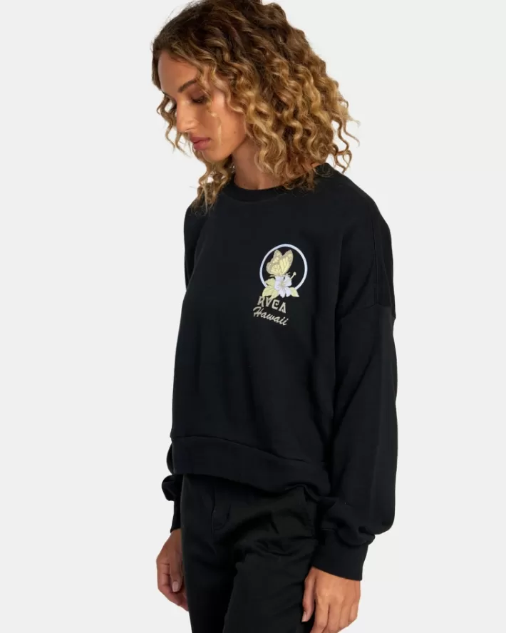 RVCA Loungewear Hi Wish You Were Here Crewneck Feminino | CQKYHZ-143<MULHER Loungewear