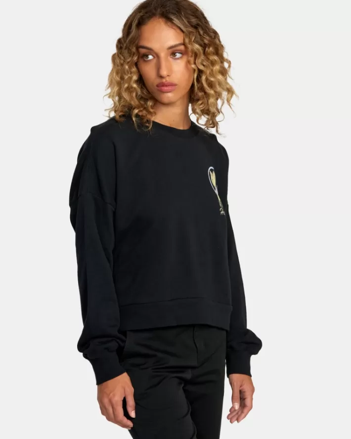 RVCA Loungewear Hi Wish You Were Here Crewneck Feminino | CQKYHZ-143<MULHER Loungewear