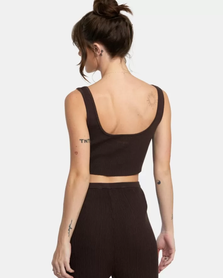 RVCA Loungewear Swerve Henley Rib Knit Crop Feminino | LEXTYN-190<MULHER Loungewear
