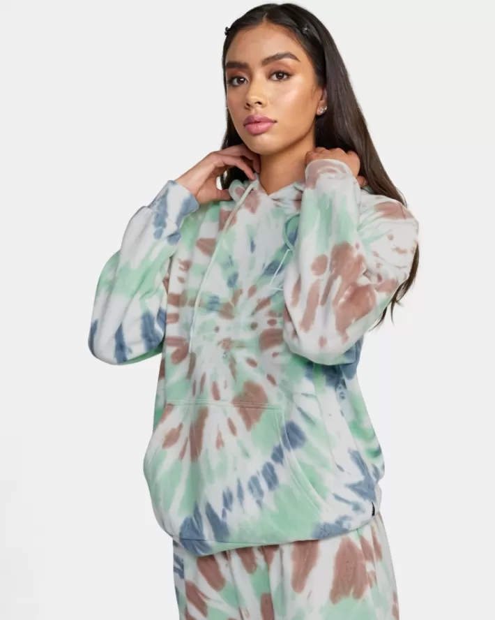 RVCA Moletom Com Capuz All The Way Tie-Dye Feminino | FESHOJ-079<MULHER Moletom Com Capuz