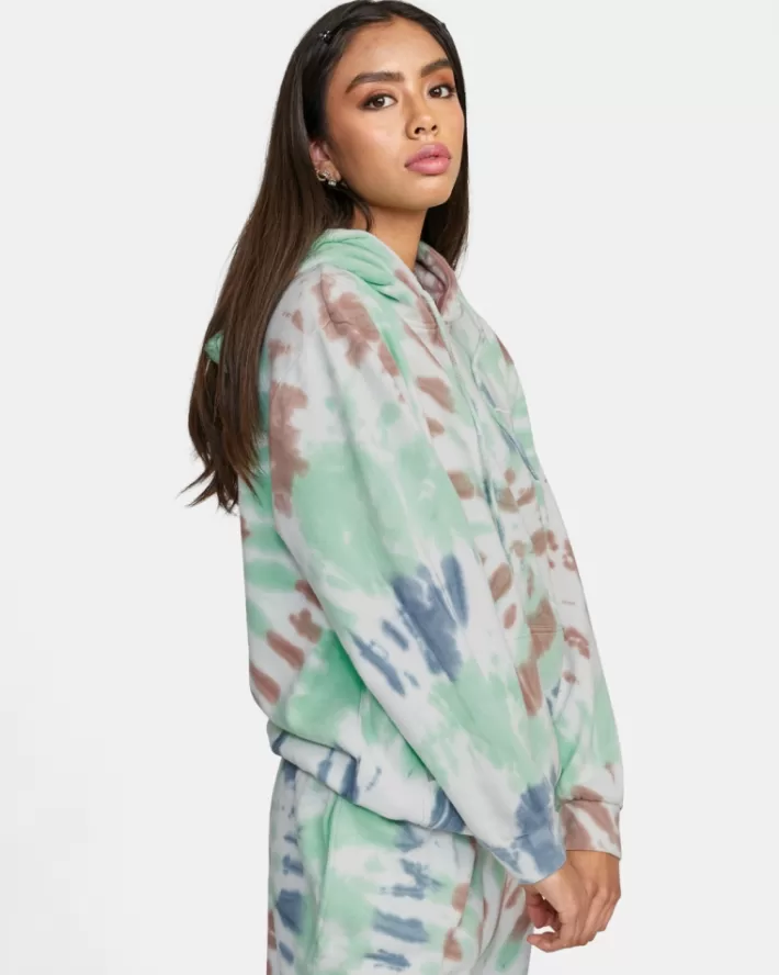 RVCA Moletom Com Capuz All The Way Tie-Dye Feminino | FESHOJ-079<MULHER Moletom Com Capuz