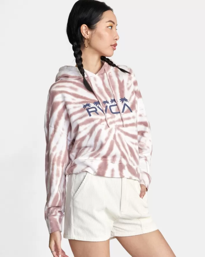 RVCA Moletom Com Capuz Five Palms Cropped Feminino | JQSULA-653<MULHER Moletom Com Capuz