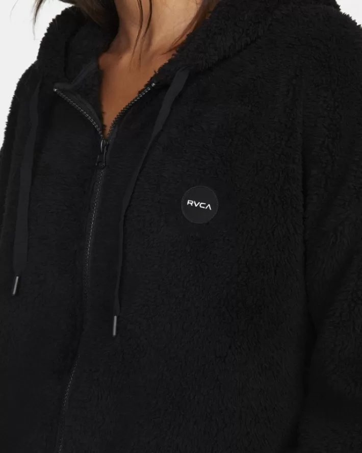 RVCA Moletom Com Capuz Fuzzy Zip-Up Fleece Feminino | PADEJY-973<MULHER Moletom Com Capuz