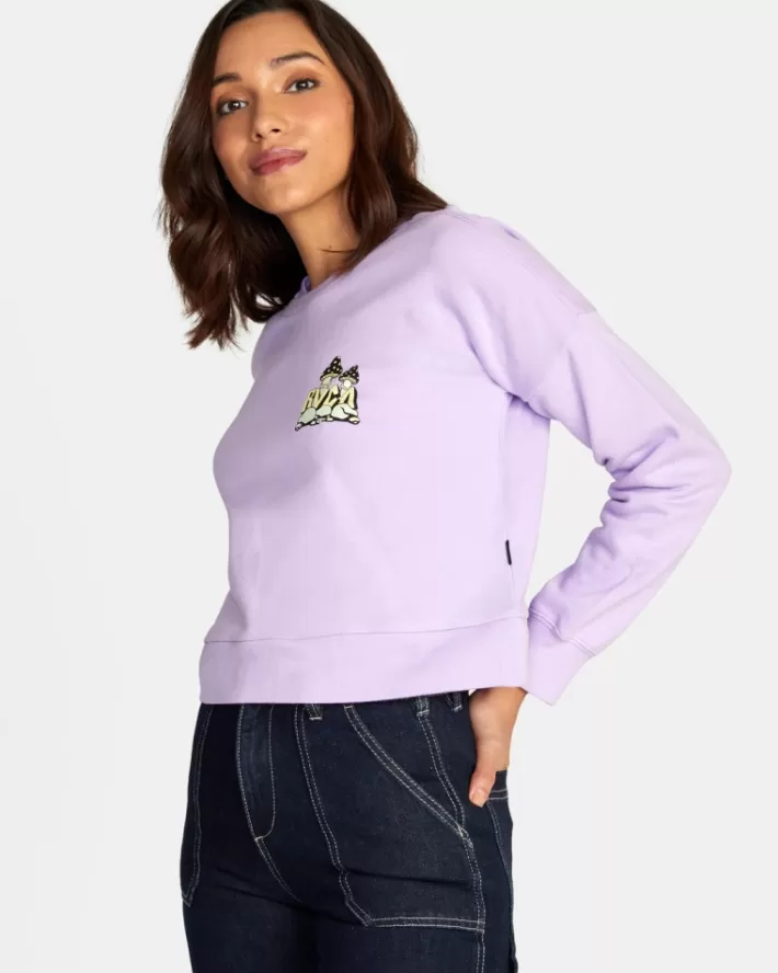 RVCA Moletom Com Capuz Mycelium Terry Pullover Feminino | HNQUKD-954<MULHER Moletom Com Capuz