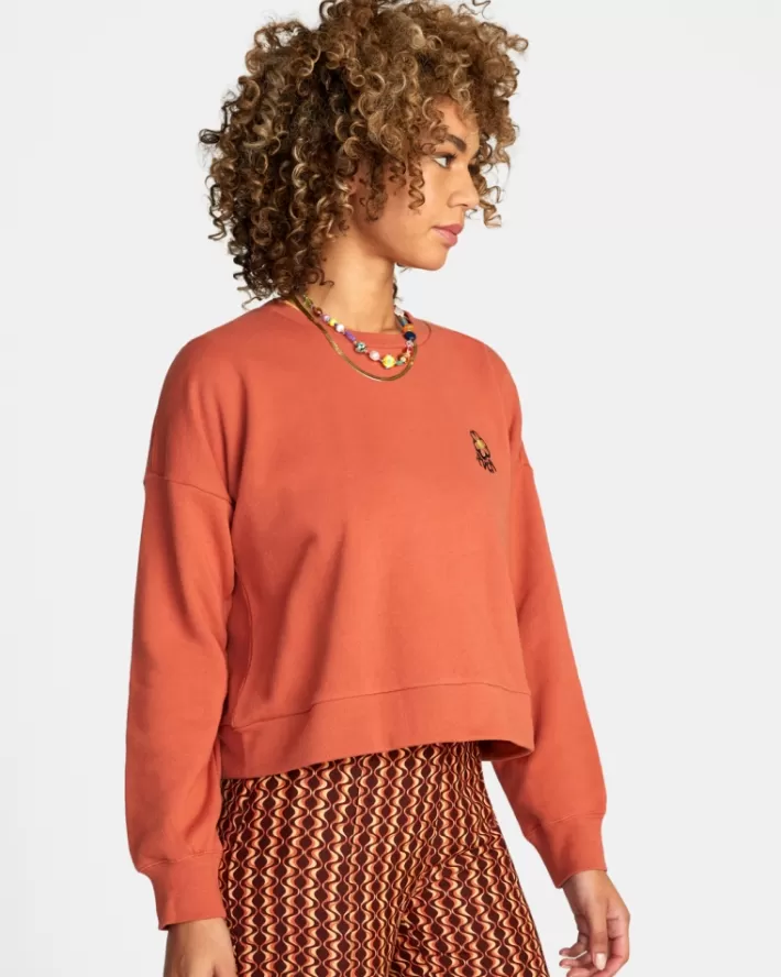 RVCA Moletom Com Capuz Vibe Terry Pullover Feminino | IXDANB-135<MULHER Moletom Com Capuz