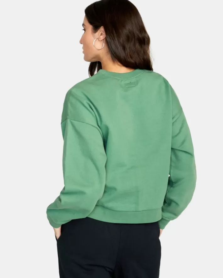 RVCA Moletom Script Crewneck Feminino | BYFIDM-956<MULHER Moletom