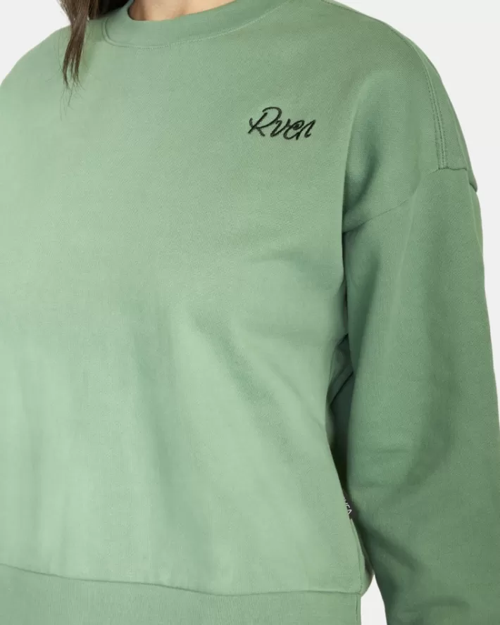 RVCA Moletom Script Crewneck Feminino | BYFIDM-956<MULHER Moletom