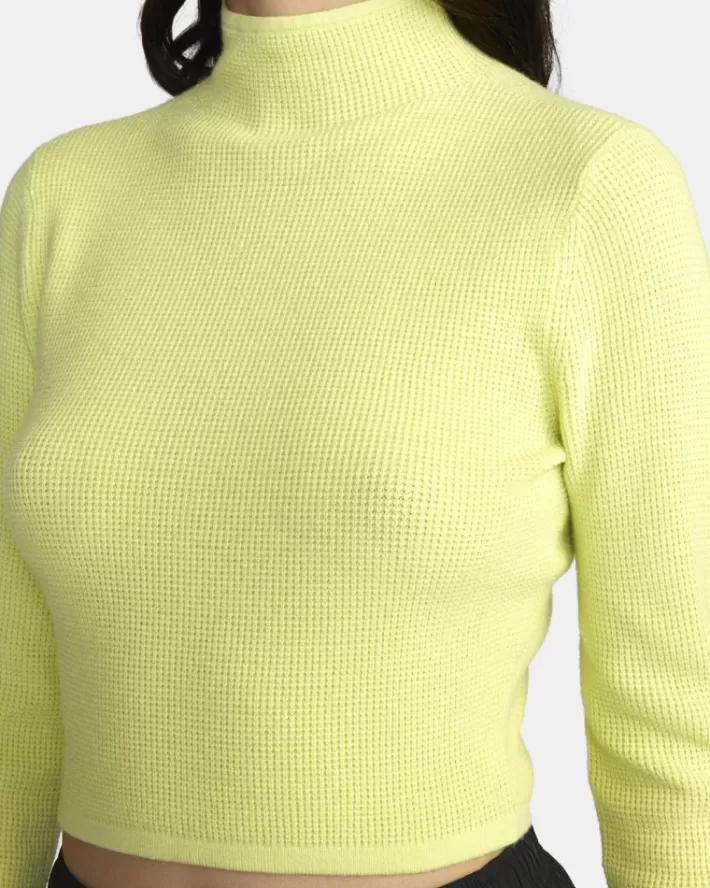 RVCA Suéteres Après Long Sleeve Crop Feminino | XCMWPA-964<MULHER Suéteres