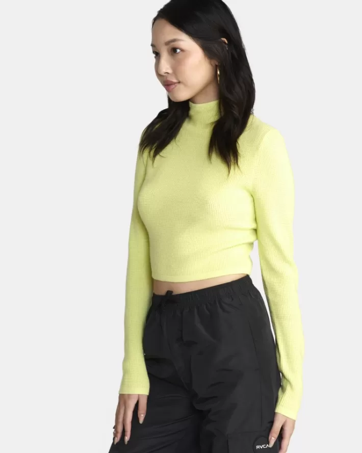 RVCA Suéteres Après Long Sleeve Crop Feminino | XCMWPA-964<MULHER Suéteres