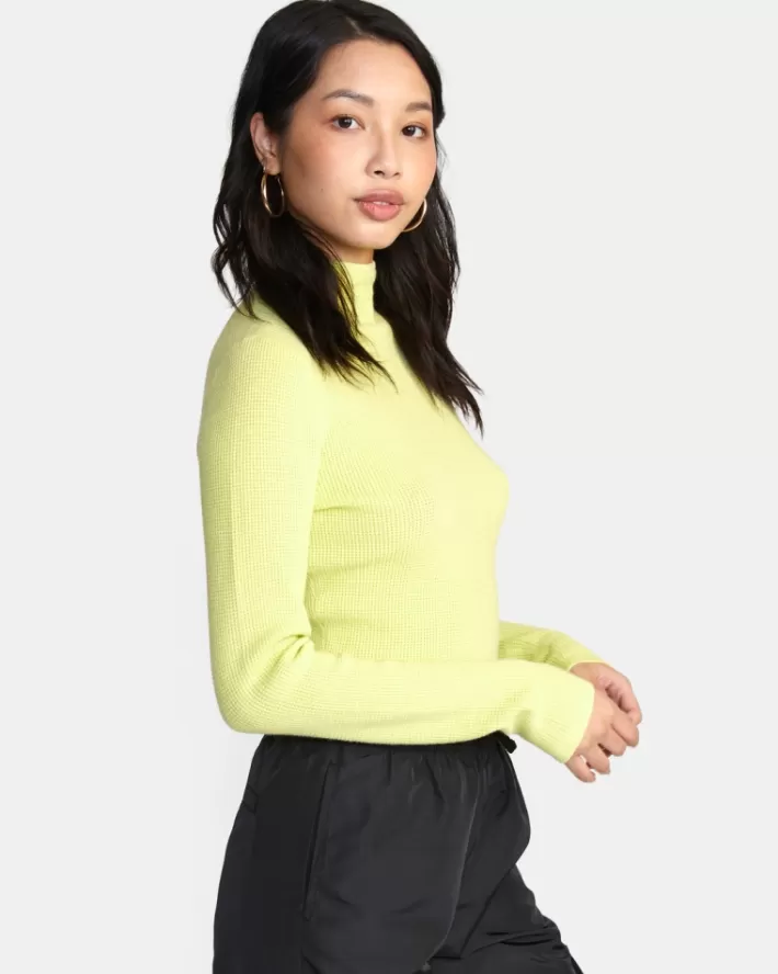 RVCA Suéteres Après Long Sleeve Crop Feminino | XCMWPA-964<MULHER Suéteres