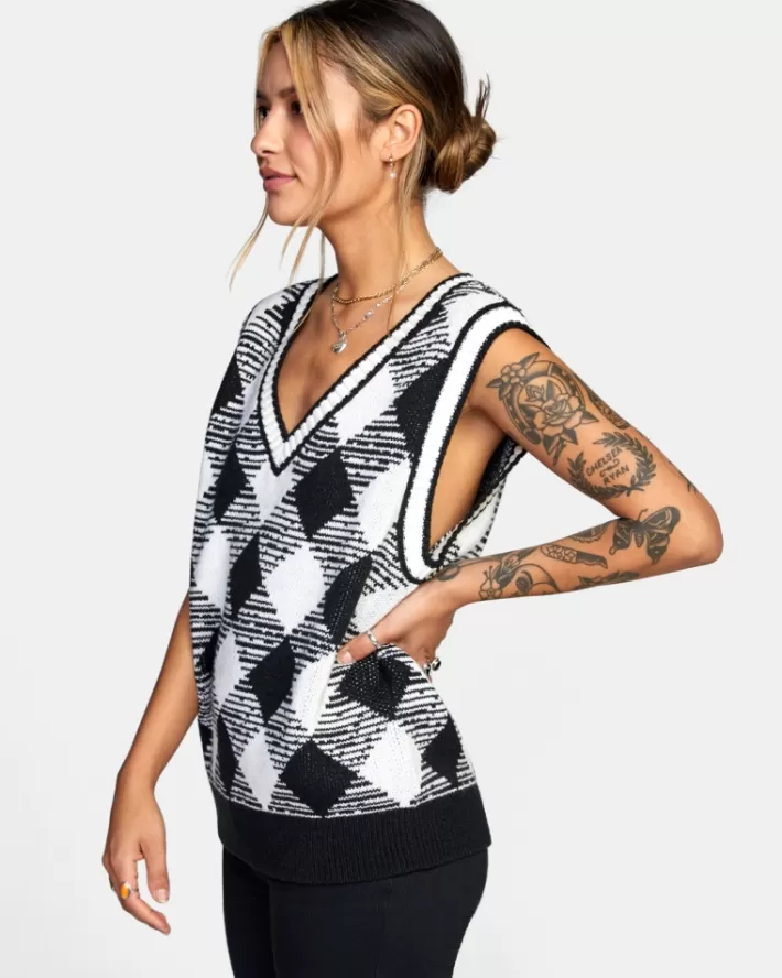 RVCA Suéteres Forget Me Not Oversized Vest Feminino | XHAKGS-853<MULHER Suéteres