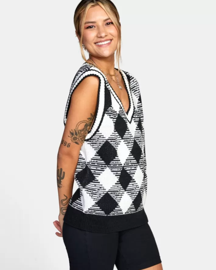 RVCA Suéteres Forget Me Not Oversized Vest Feminino | XHAKGS-853<MULHER Suéteres