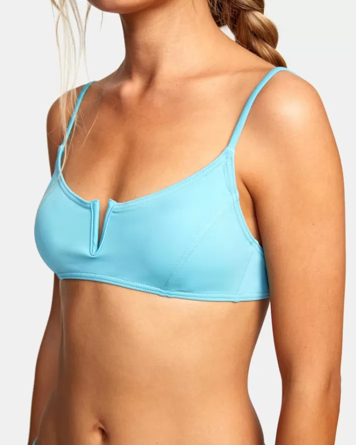 RVCA Tops De Biquíni No Matter V-Wire Bralette Feminino | JEBTFS-413<MULHER Tops De Biquíni