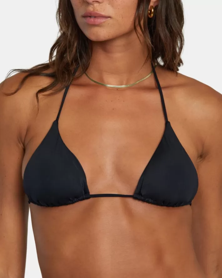 RVCA Tops De Biquíni Solid Halter Triangle Feminino | XFTLCN-976<MULHER Tops De Biquíni