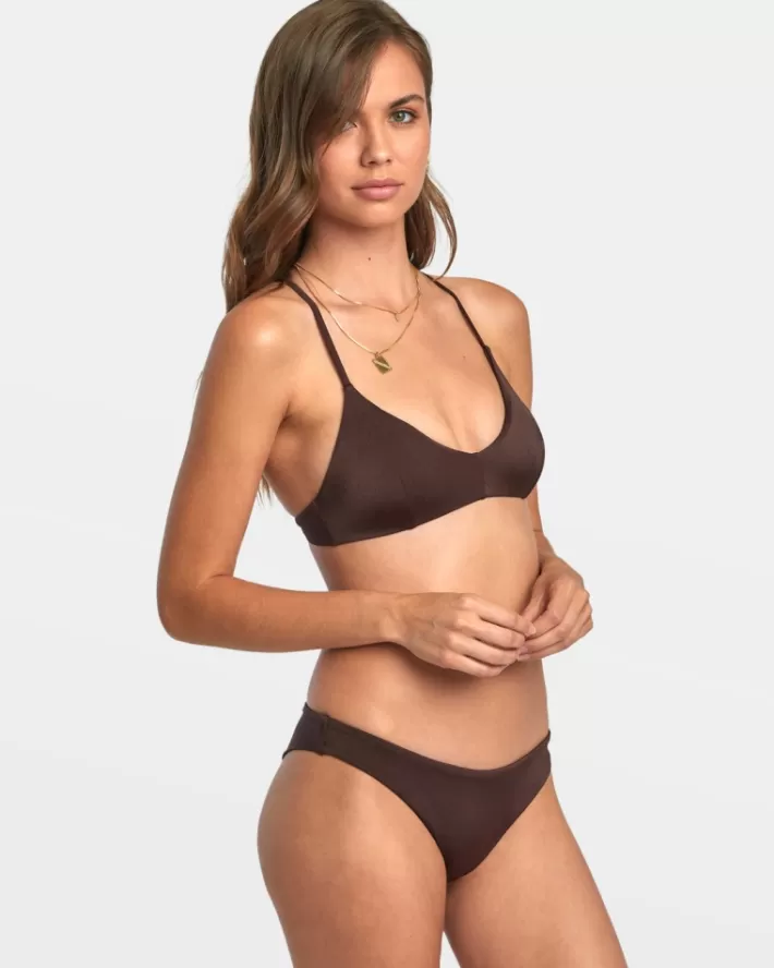 RVCA Tops De Biquíni Solid Shimmer Crossback Feminino | TYPFCB-489<MULHER Tops De Biquíni