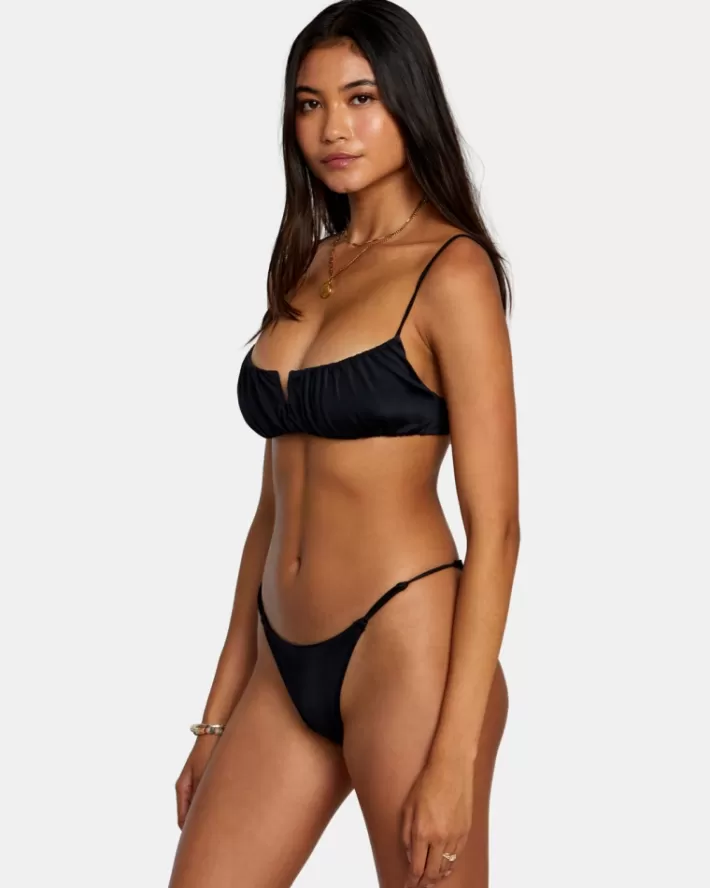 RVCA Tops De Biquíni Solid Shirred V-Wire Bralette Feminino | LTPOGY-741<MULHER Tops De Biquíni