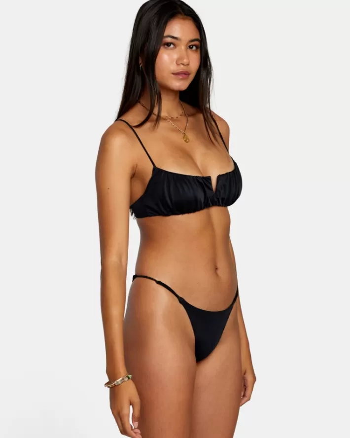 RVCA Tops De Biquíni Solid Shirred V-Wire Bralette Feminino | LTPOGY-741<MULHER Tops De Biquíni