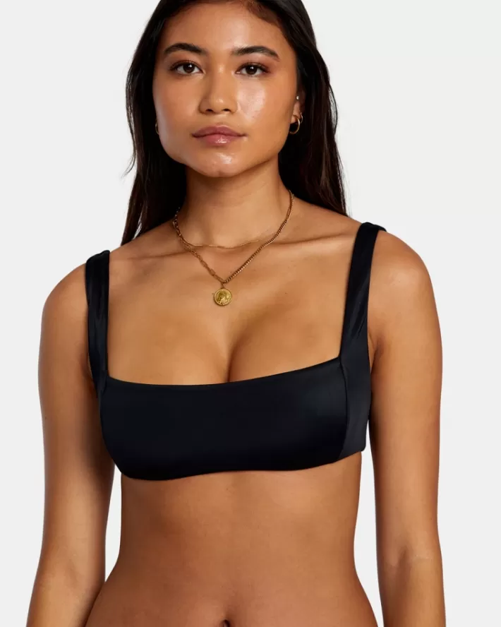 RVCA Tops De Biquíni Solid Square Bralette Feminino | DWQYEF-485<MULHER Tops De Biquíni