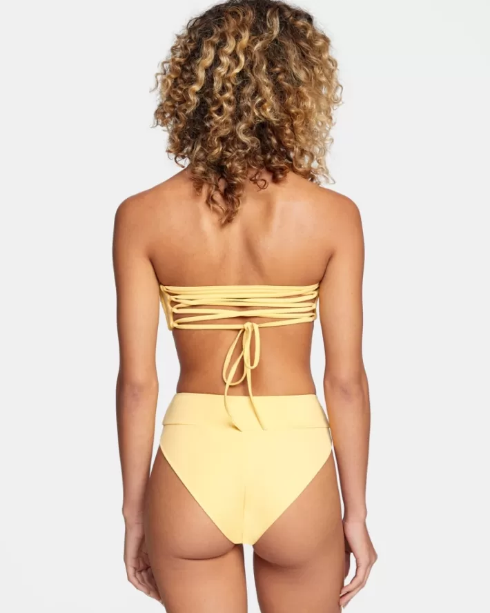 RVCA Tops De Biquíni Solid Tie-Back Halter Bandeau Feminino | FOGZBI-521<MULHER Tops De Biquíni