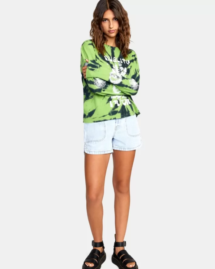 RVCA Tops Duality Long Sleeve Tee Feminino | QCDNRM-632<MULHER Tops
