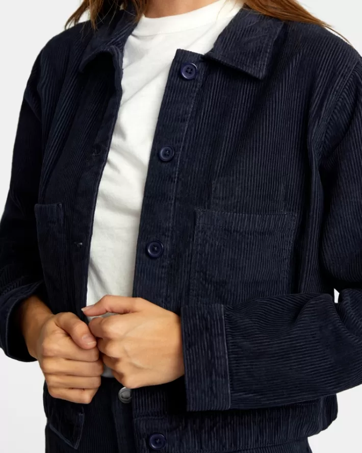 RVCA Tops Jaded Shacket Corduroy Feminino | GFLAXU-674<MULHER Tops
