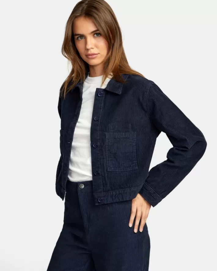 RVCA Tops Jaded Shacket Corduroy Feminino | GFLAXU-674<MULHER Tops