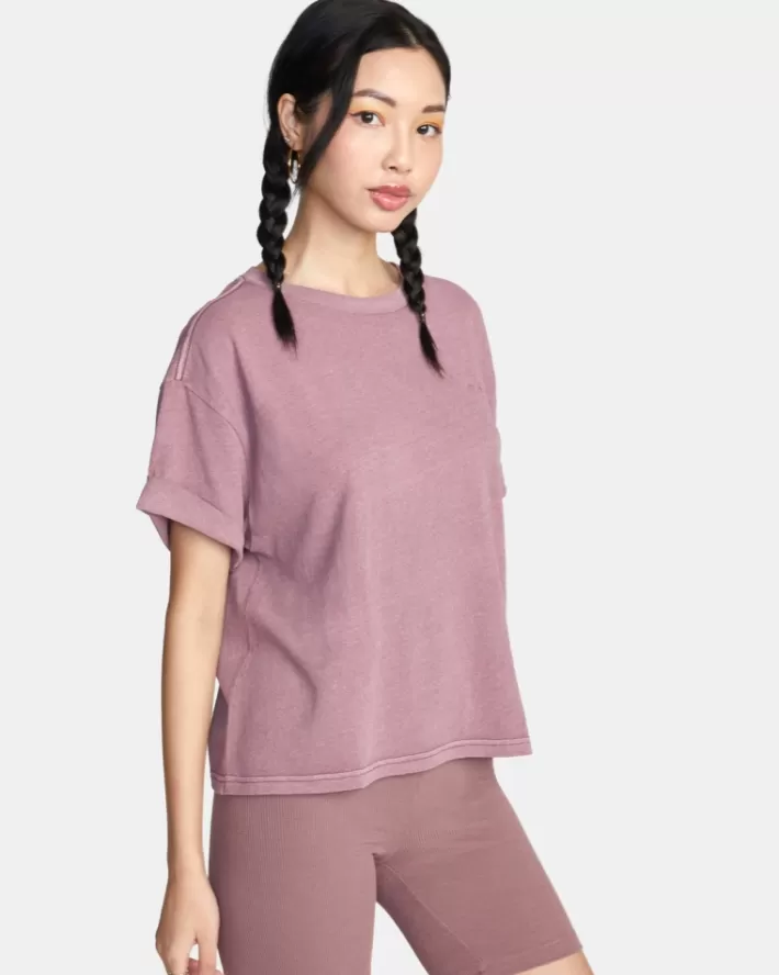 RVCA Tops Ptc Roll It Embroidered Tee Feminino | SJNOBU-713<MULHER Tops