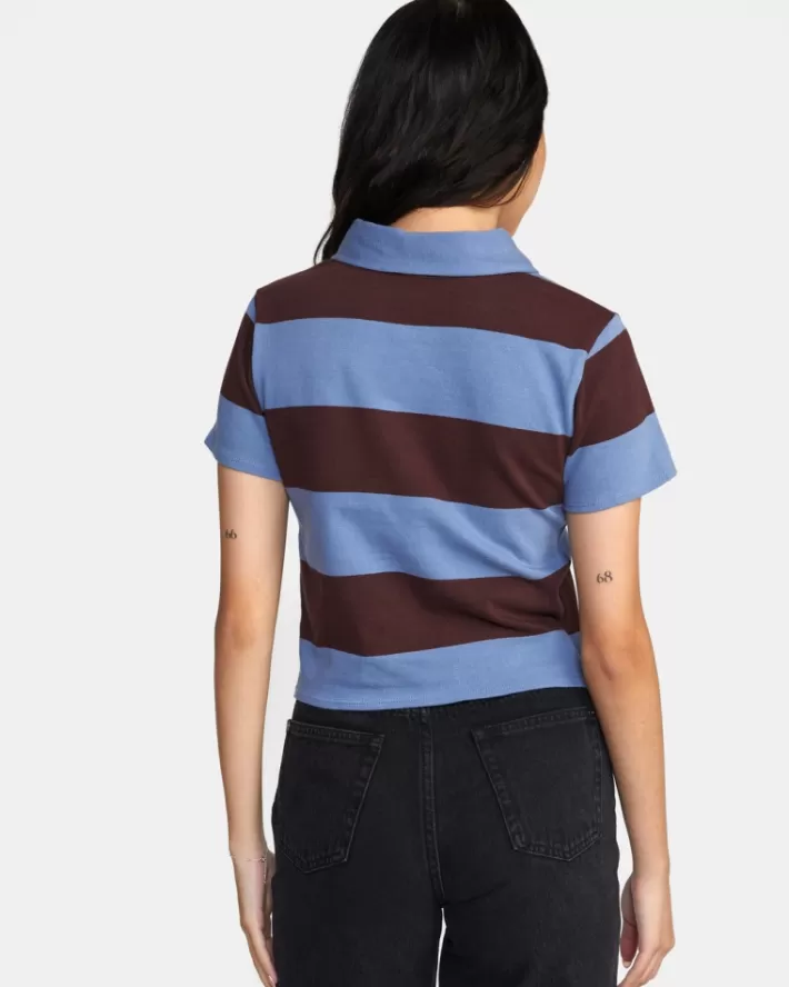 RVCA Tops Replay Cropped Polo Tee Feminino | BQKHMD-274<MULHER Tops