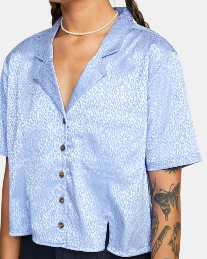 RVCA Tops Vacay Button-Down Feminino | YQHBPI-093<MULHER Tops