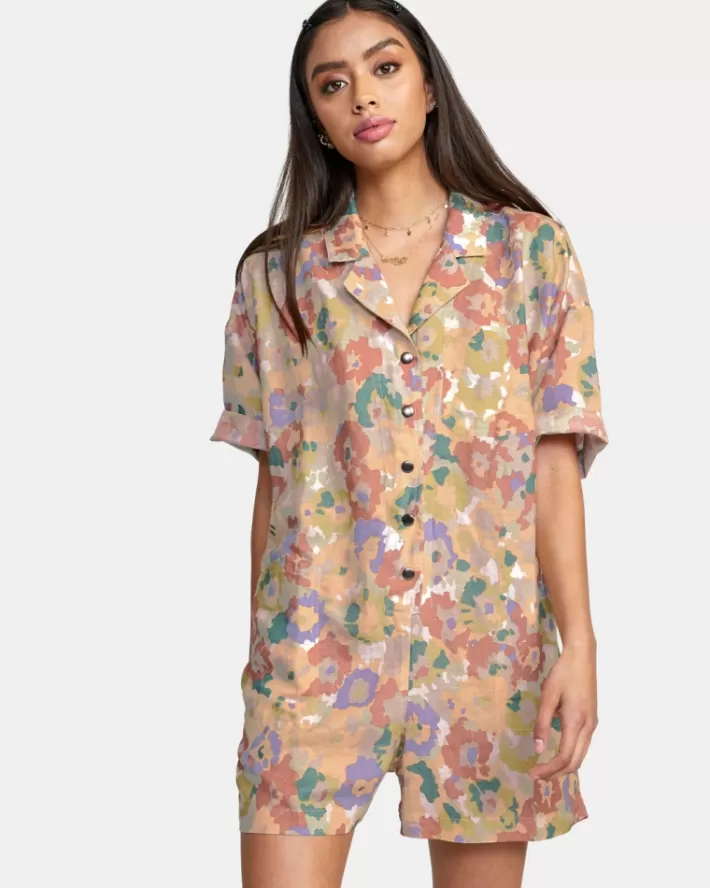 RVCA Vestidos Blossom Romper Feminino | BJXOCZ-104<MULHER Vestidos