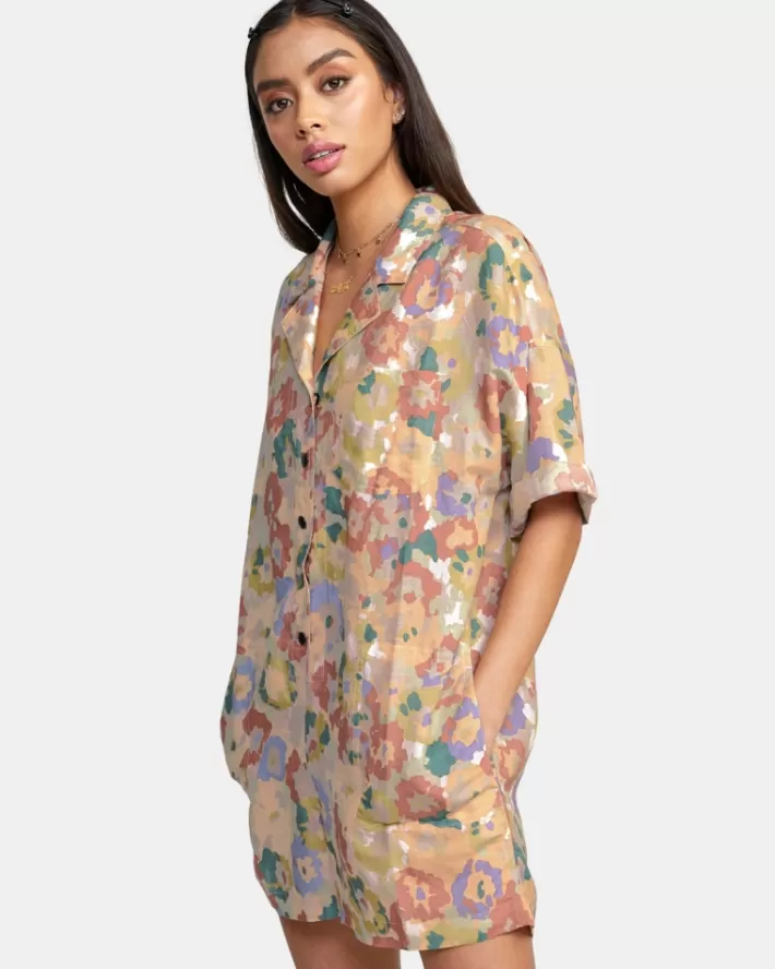 RVCA Vestidos Blossom Romper Feminino | BJXOCZ-104<MULHER Vestidos