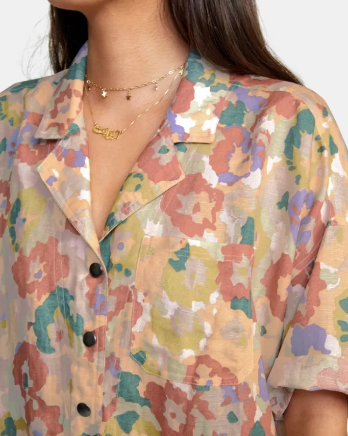 RVCA Vestidos Blossom Romper Feminino | BJXOCZ-104<MULHER Vestidos