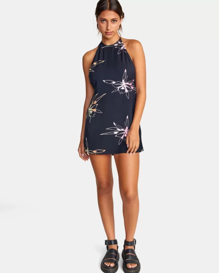 RVCA Vestidos Em Linha Reta On Halter Feminino | XSLMEO-942<MULHER Vestidos