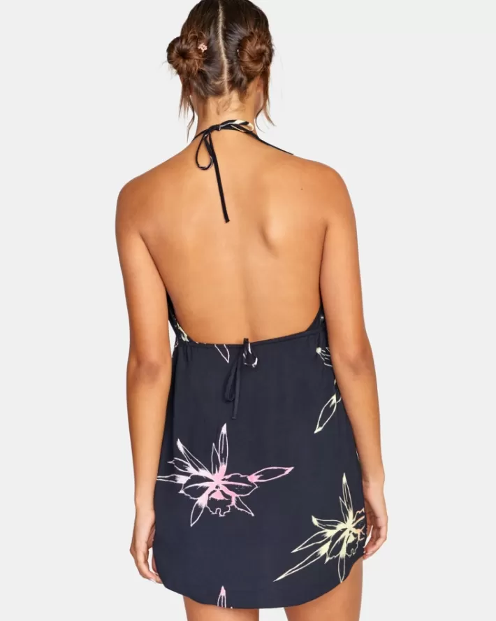 RVCA Vestidos Em Linha Reta On Halter Feminino | XSLMEO-942<MULHER Vestidos