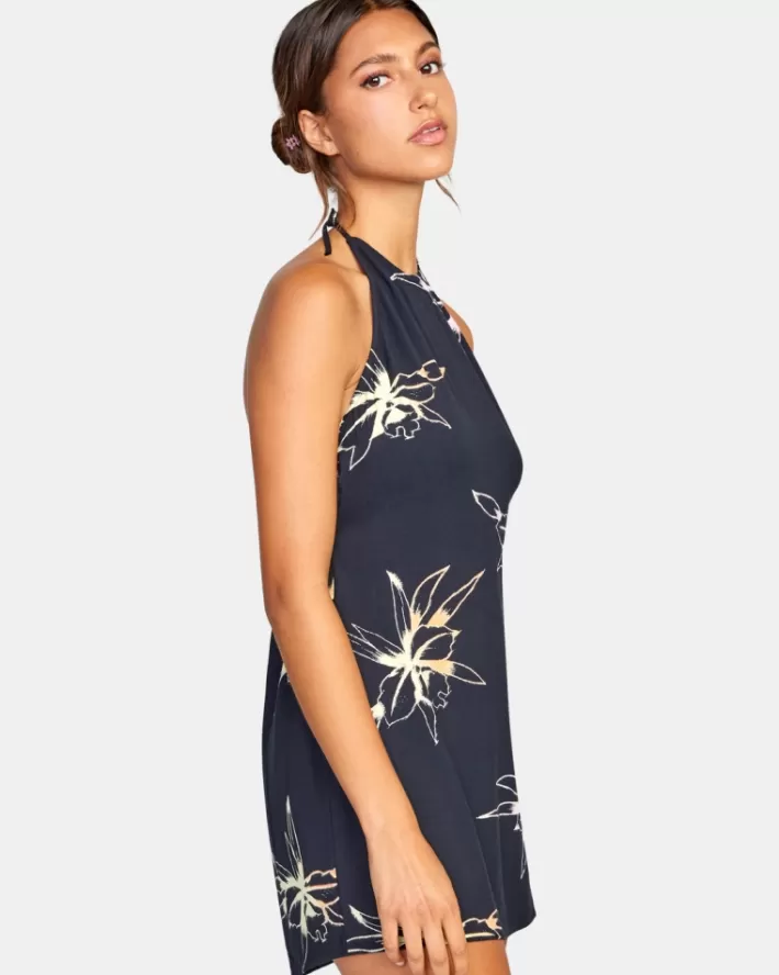 RVCA Vestidos Em Linha Reta On Halter Feminino | XSLMEO-942<MULHER Vestidos