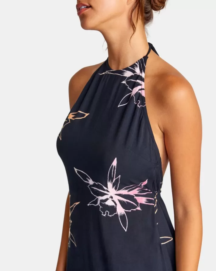 RVCA Vestidos Em Linha Reta On Halter Feminino | XSLMEO-942<MULHER Vestidos