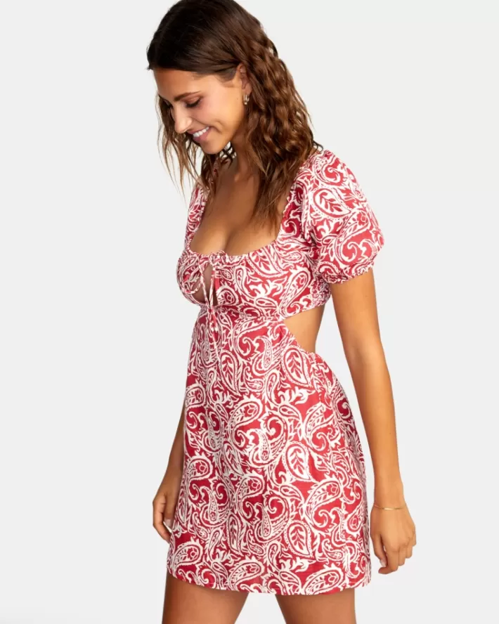 RVCA Vestidos Here For It Mini Feminino | WQHBRK-742<MULHER Vestidos