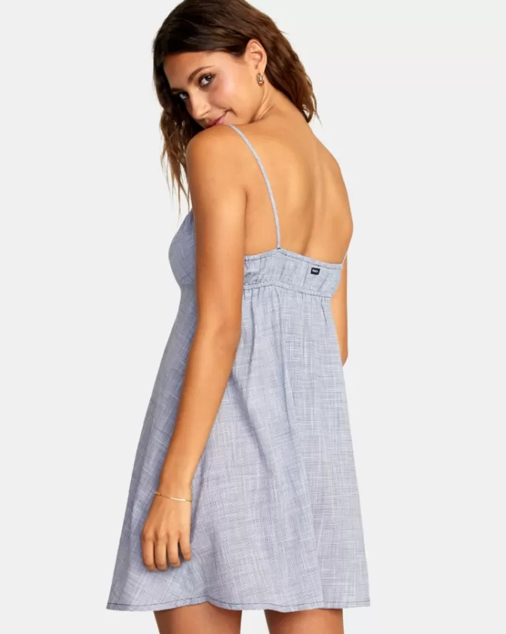 RVCA Vestidos Houndstooth Overtime Mini Sun Feminino | PTIRYX-352<MULHER Vestidos