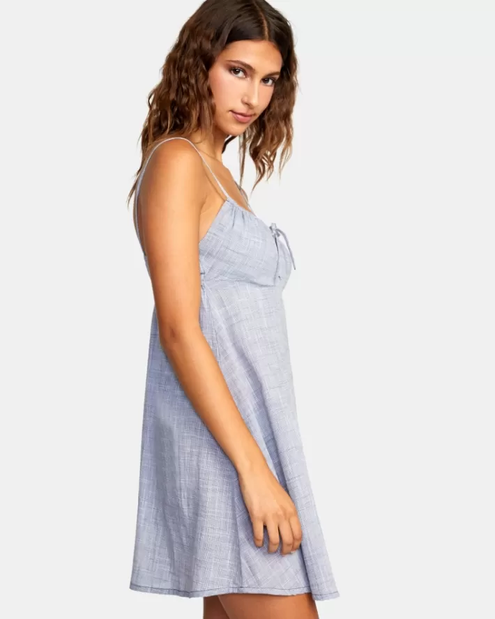 RVCA Vestidos Houndstooth Overtime Mini Sun Feminino | PTIRYX-352<MULHER Vestidos