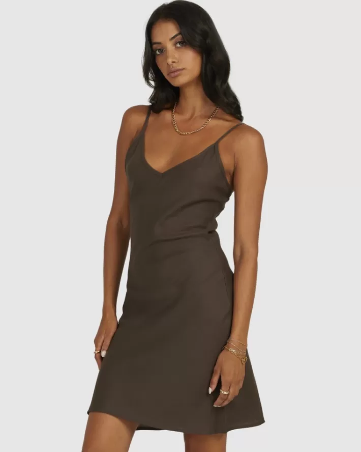 RVCA Vestidos OFF DUTY BIAS MINI DRESS Feminino | SUDKWC-082<MULHER Vestidos