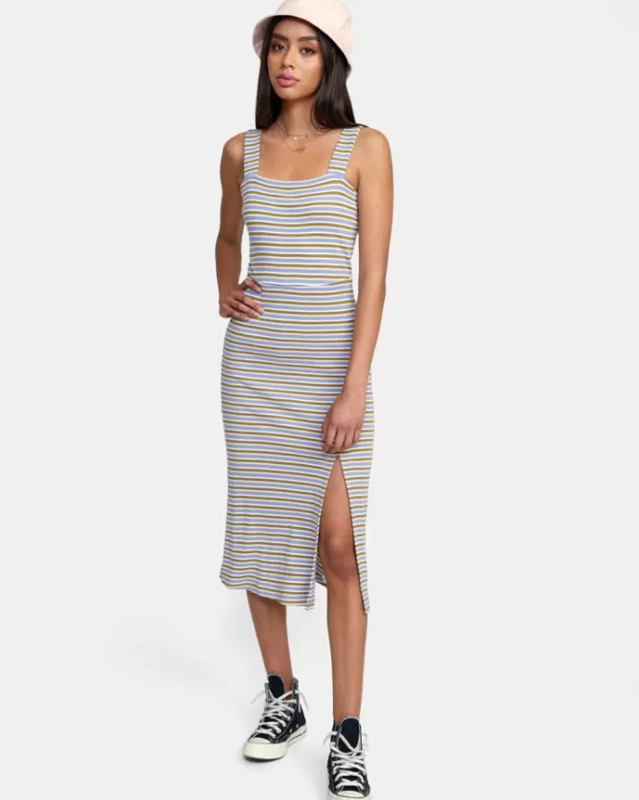 RVCA Vestidos Plataforma Midi Feminino | IOSMDE-567<MULHER Vestidos