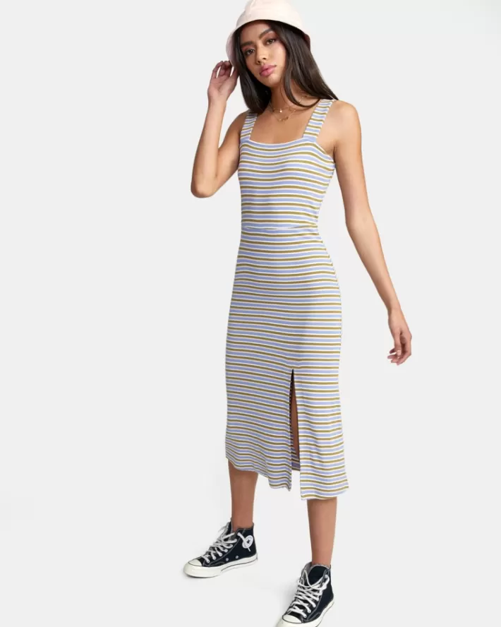 RVCA Vestidos Plataforma Midi Feminino | IOSMDE-567<MULHER Vestidos