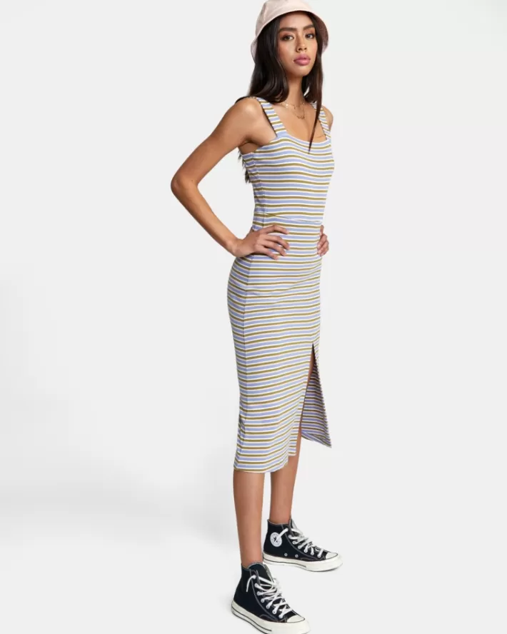 RVCA Vestidos Plataforma Midi Feminino | IOSMDE-567<MULHER Vestidos