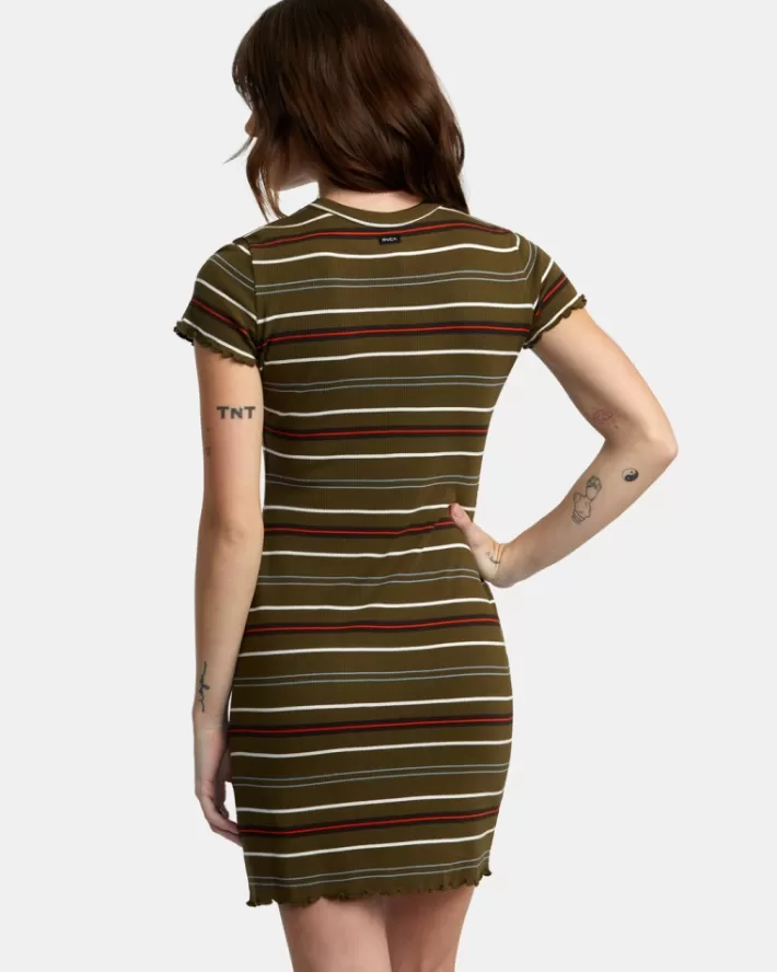 RVCA Vestidos Rover Rib Knit Feminino | KFMHSQ-748<MULHER Vestidos