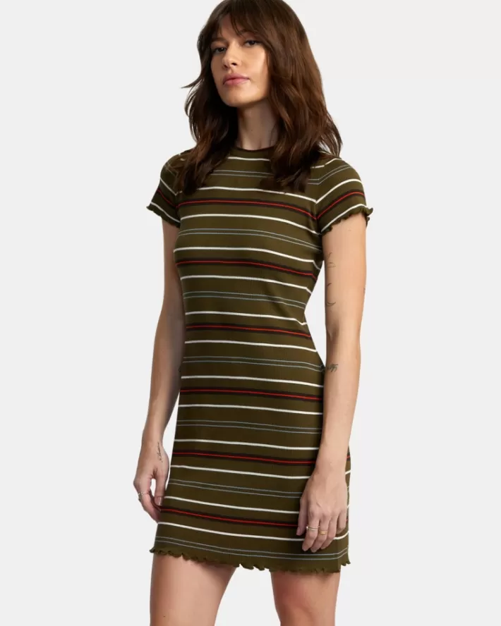 RVCA Vestidos Rover Rib Knit Feminino | KFMHSQ-748<MULHER Vestidos