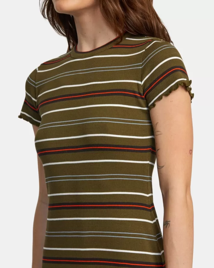 RVCA Vestidos Rover Rib Knit Feminino | KFMHSQ-748<MULHER Vestidos